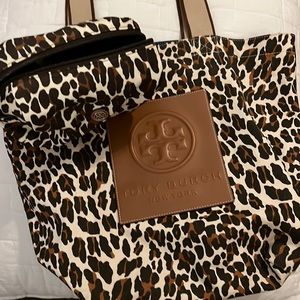 Tory Burch reva leopard tote and pouch